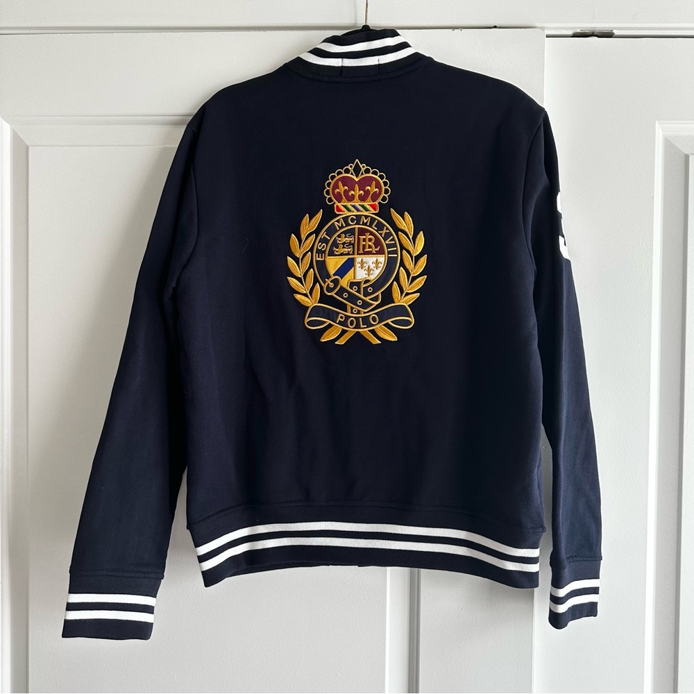 Polo Ralph Lauren Men’s Navy and White Varsity Letterman Jacket NWT - Picture 3 of 8